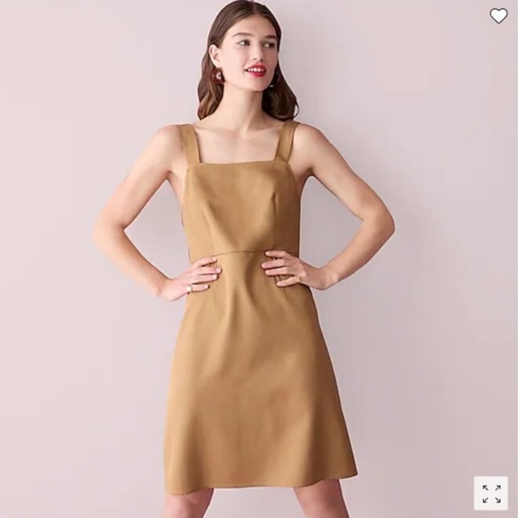 J. Crew Dresses & Skirts - J Crew Women Brown Gramercy Twill Square Neck A-line Sleeveless Tank Dress 4P